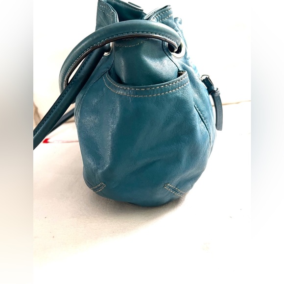 Blue Green Leather Shoulder Bag Handbag by Tignanello - Picture 6 of 16